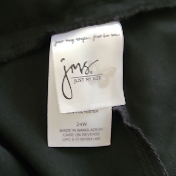 JMS Just My Size sz 24 W black dress pants.  Placket front, no pockets - Picture 5 of 8